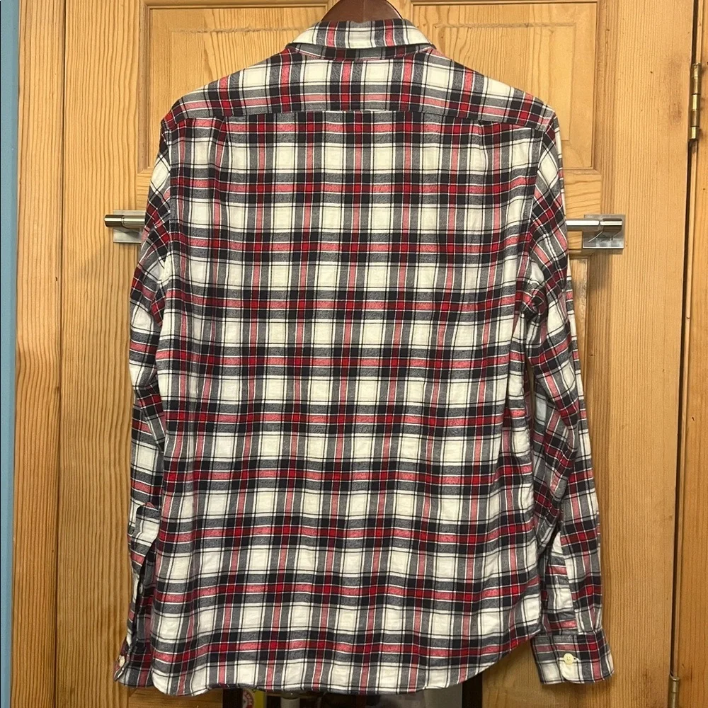 J. Crew Red and Black Plaid Button Down Shirt Slim Fit Sz M
